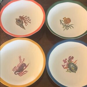 Colorful Sea Life Dinner Plate Set